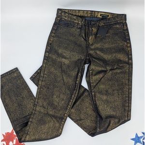 Club Monaco (when they were owned by Ralph Lauren),Size 2, Gold on Indigo Denim